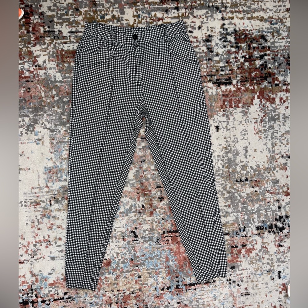 Silence and Noise Black and White Plaid Checkered Pants